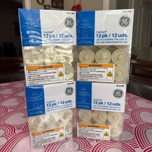 GE "4 sets"LED Flickering 12-pack Tea Light Flameless Candles Wedding Luminarias